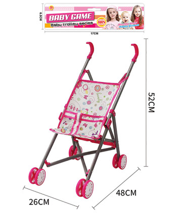 METAL DOLL STROLLER PINK Armtoys