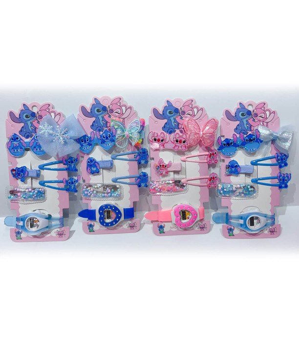 CHILDREN'S WRISTWATCH WITH STITCH HAIR ACCESSORIES Armtoys