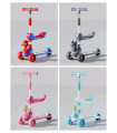 CHILDREN'S SCOOTER WITH 3 WHEELS, SEAT, AND 4 TYPES OF CHARACTERS