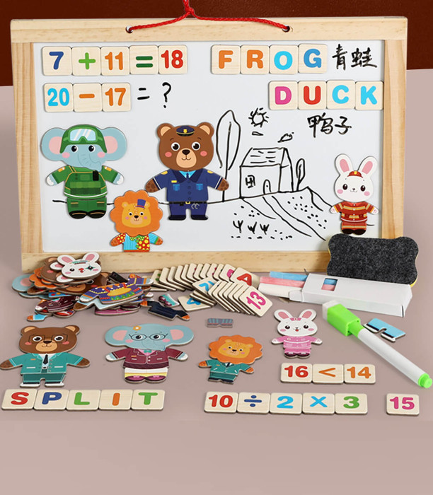 PLACĂ DE LEMN CU ELEMENTE MAGNETICE Armtoys