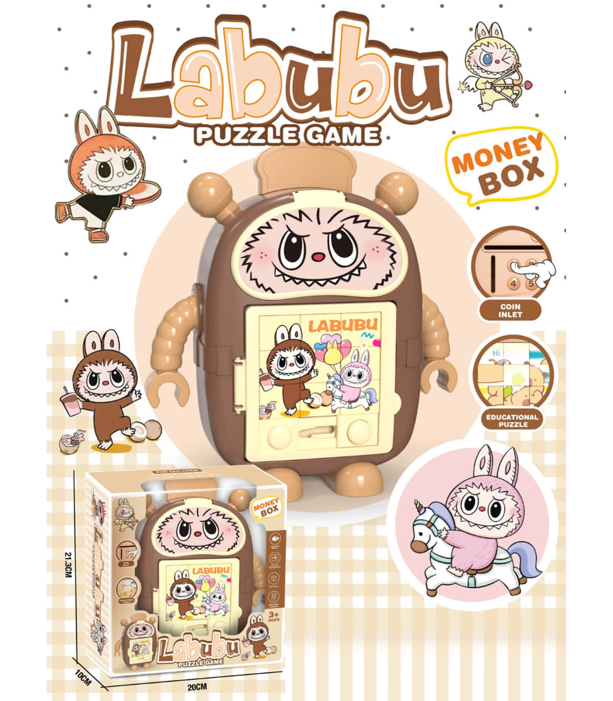 PUȘCULIȚĂ SEIF PENTRU COPII CU PUZZLE LABUBU Armtoys