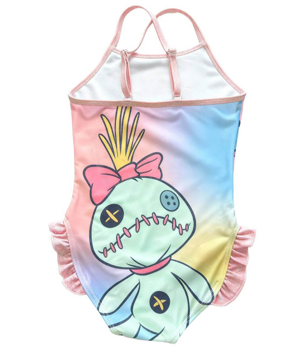 KIDS' ONE-PIECE SWIMSUIT STITCH PINK 5-12 YEARS. Cerda
