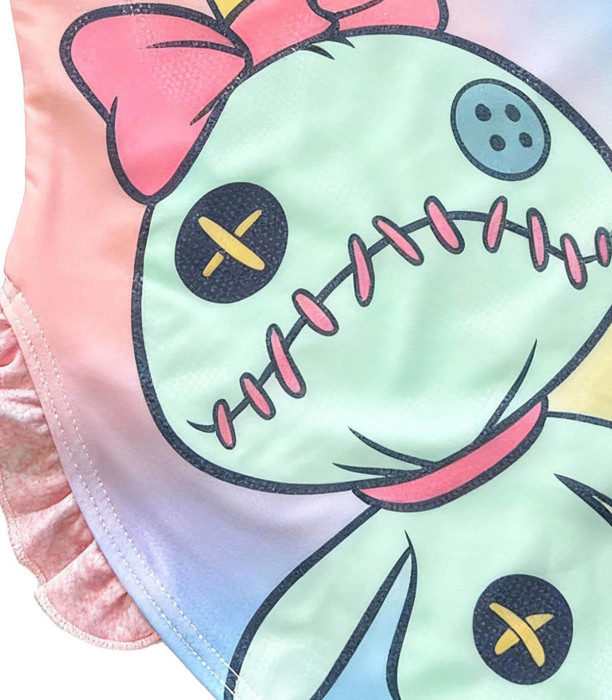 KIDS' ONE-PIECE SWIMSUIT STITCH PINK 5-12 YEARS. Cerda