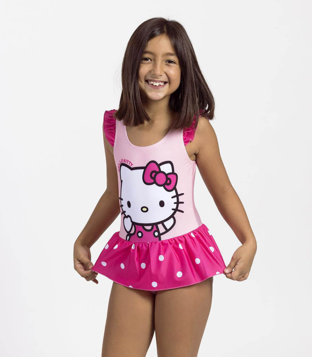 COSTUM DE BAIE ÎNTREG PENTRU COPII CU FUSTIȚĂ HELLO KITTY 3-7 ANI Cerda