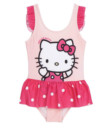 GIRLS' ONE-PIECE SWIMSUIT WITH SKIRT HELLO KITTY 3-7 YEARS Cerda