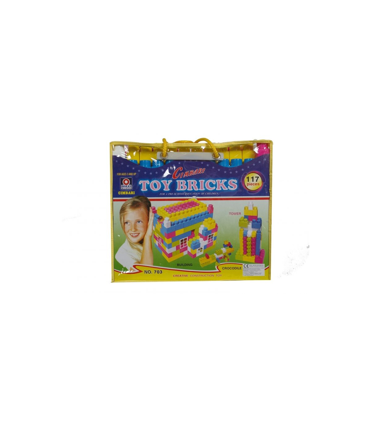 CIMBARI TOY BRICKS SET 117 PIECES - BUILDING BLOCKS, SORTERS AND RINGS