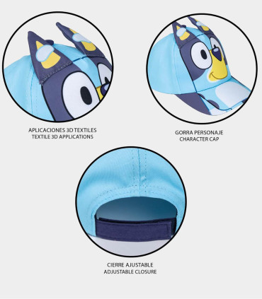 CHILDREN'S CAP WITH VISOR AND BLUEY PATCH 53 CM Cerda
