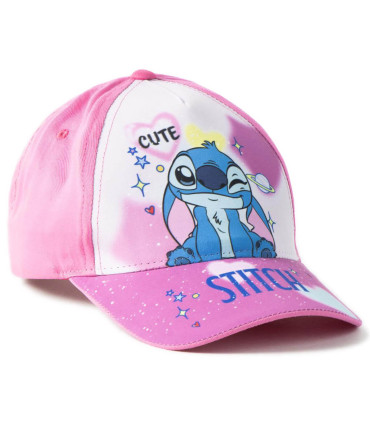 ȘAPCĂ DE COPII CU COZOROC 53 CM STITCH ROZ Cerda