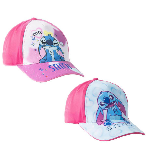 ȘAPCĂ DE COPII CU COZOROC 53 CM STITCH ROZ Cerda