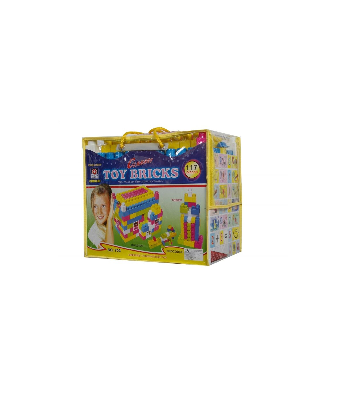 SET TOY BRICKS CIMBARI 117 PIESE - CUBURI DE CONSTRUIT, ASOCIERE ȘI INELE