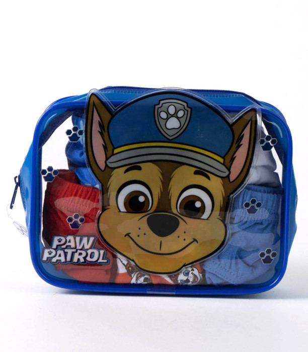LENJERIE PENTRU BĂIEȚI 5 BUC. ÎN GEANTĂ PAW PATROL 2-8 ANI. Cerda