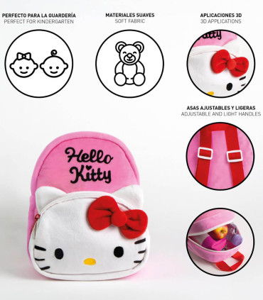 RUCSAC PREMIUM DE PLUȘ PENTRU COPII HELLO KITTY 22X18 CM Cerda