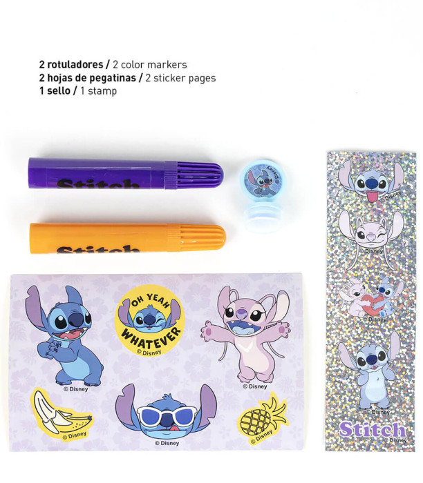 SET DE DESEN CU CARNET ȘI STICKERE STITCH Cerda