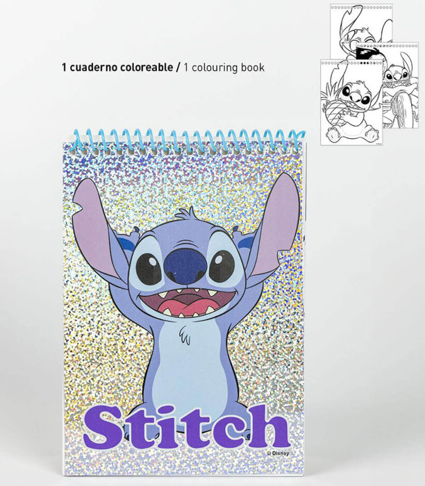 SET DE DESEN CU CARNET ȘI STICKERE STITCH Cerda