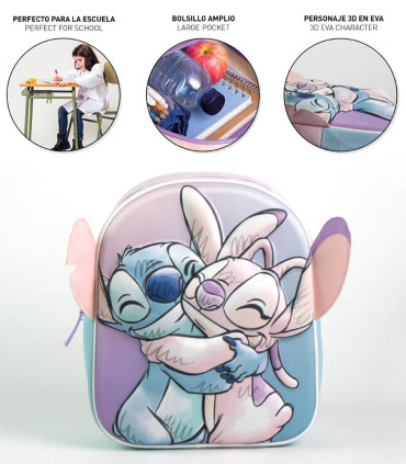 RUCSAC COPII 3D STITCH&ANGEL 30X30 CM Cerda