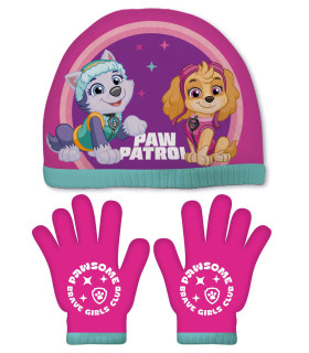 CĂCIULĂ ȘI MĂNUȘI PENTRU FETE PAW PATROL 48/51 Arditex