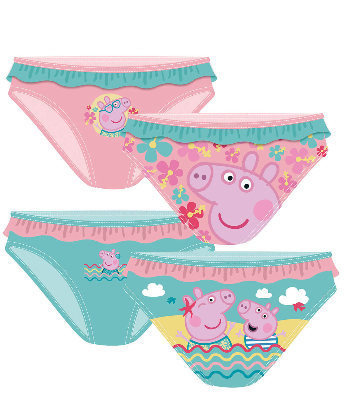 COSTUM DE BAIE SLIP PEPPA PIG PENTRU COPII 2-4-6 ANI Arditex