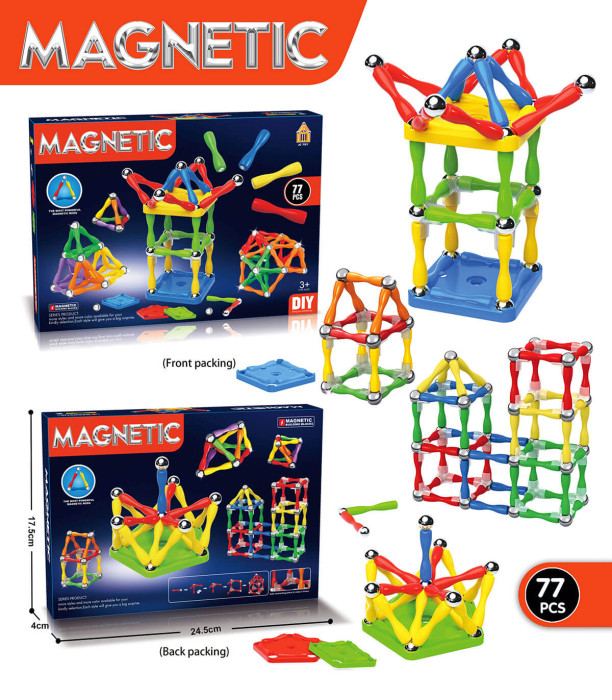 CONSTRUCTOR MAGNETIC PENTRU COPII 77 PIESE Armtoys
