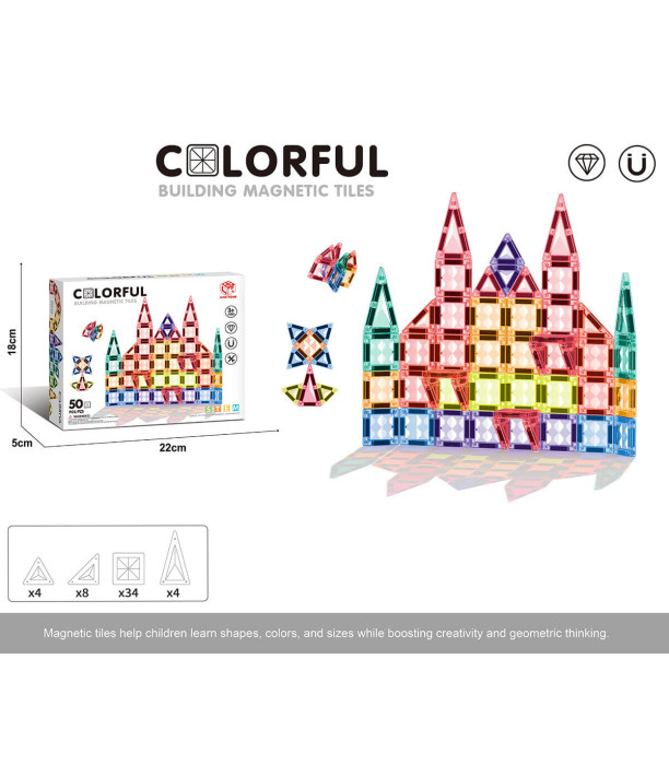 CONSTRUCTOR MAGNETIC PENTRU COPII 50 PIESE Armtoys