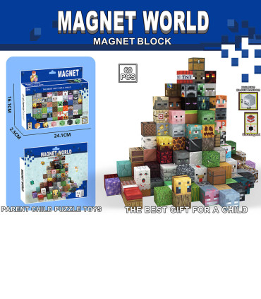 CUBURI MAGNETICE PENTRU COPII MINECRAFT 60 PIESE Armtoys