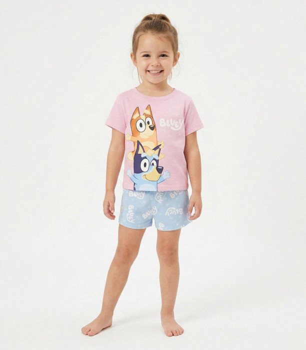 PIJAMA DE VARĂ PENTRU COPII BLUEY ROZ 3-6 ANI Cerda