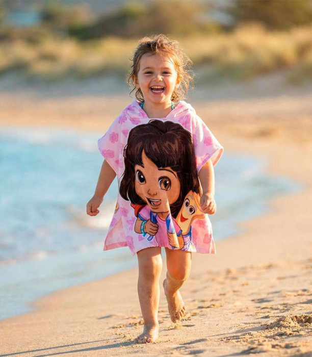 PONCHO DE BAIE PENTRU COPII DORA 55X53 CM Cerda