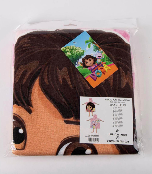 PONCHO DE BAIE PENTRU COPII DORA 55X53 CM Cerda