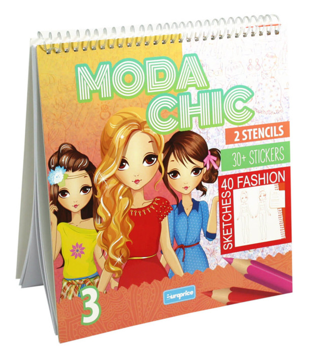 CAIET DE COLORAT MODA CHIC 30 PAGINI + 30 STICKERE Europrice
