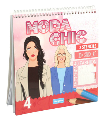 COLORING NOTEBOOK MODA CHICH 30 PAGES + 30 STICKERS Europrice
