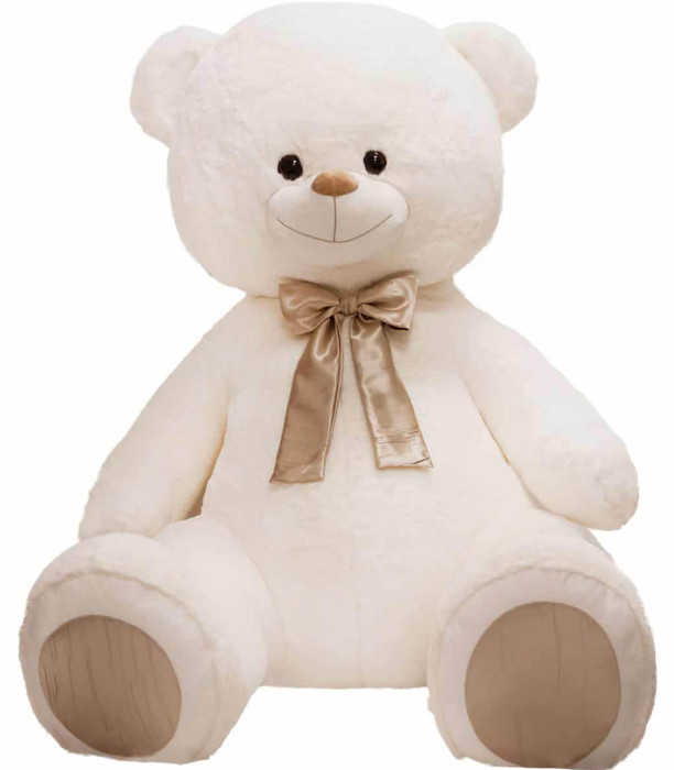 PLUȘ JUMPY BEAR ALB 2 TIPURI 120 CM - Mari