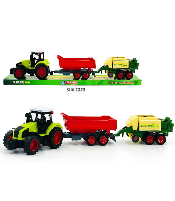 TRACTOR WITH TRAILER AND BALER 59 CM Armtoys