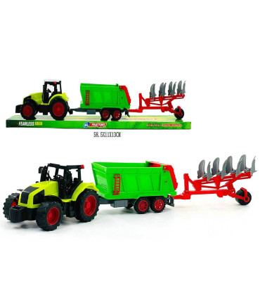 CHILDREN'S TRACTOR WITH TRAILER AND HARROW 59 CM Armtoys