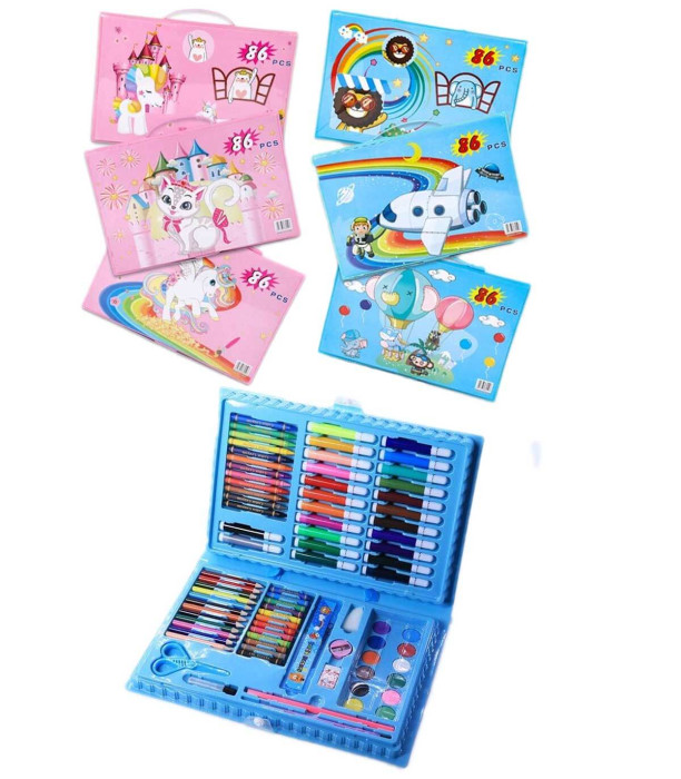 SET DE DESEN PENTRU COPII 86 PIESE ÎN GEANTĂ, 2 TIPURI 