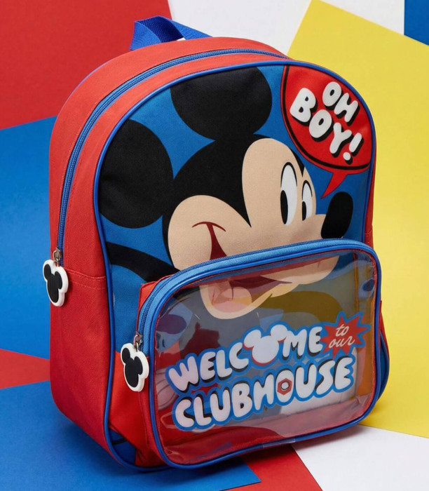 RUCSAC PENTRU COPII CU BUZUNAR FRONTAL 31 CM MICKEY MOUSE Cerda