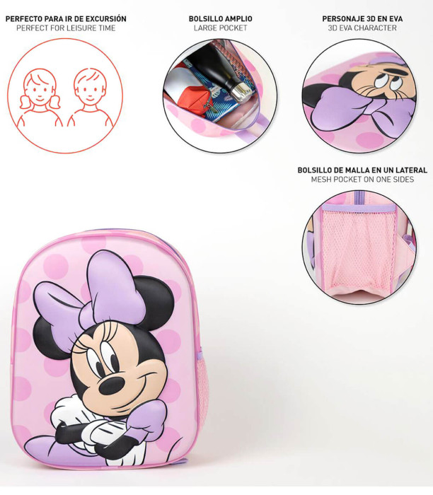 RUCSAC COPII 3D 31 CM MOV MINNIE Cerda