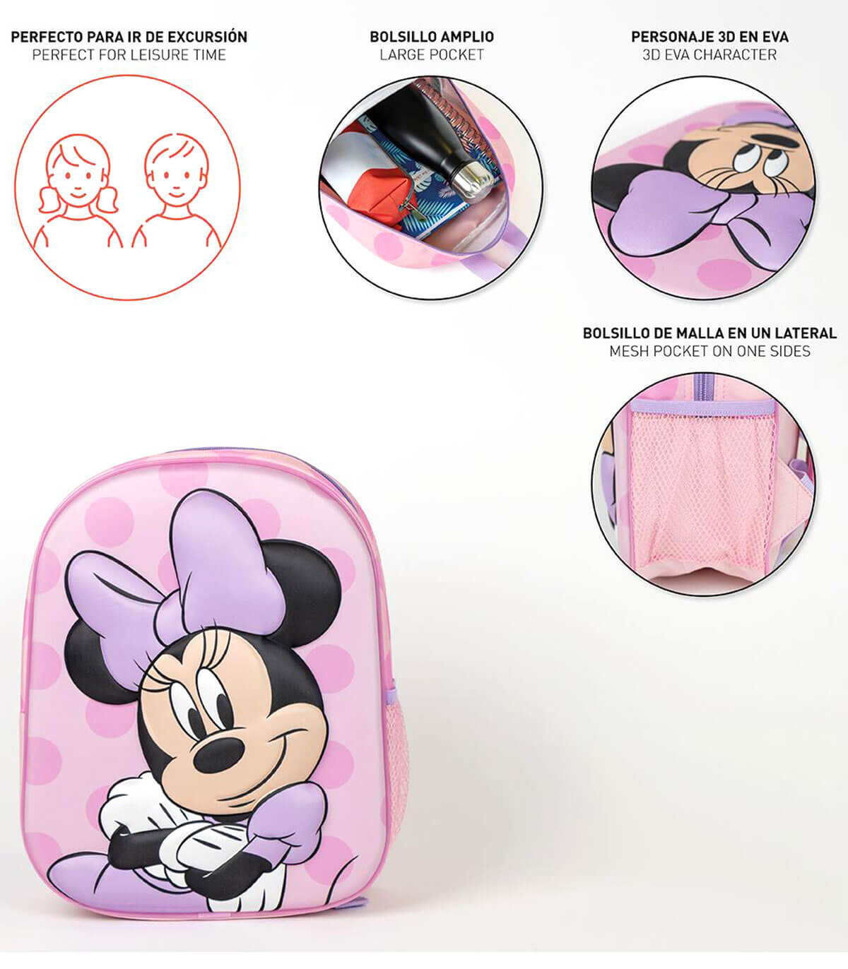 RUCSAC COPII 3D 31 CM MOV MINNIE Cerda