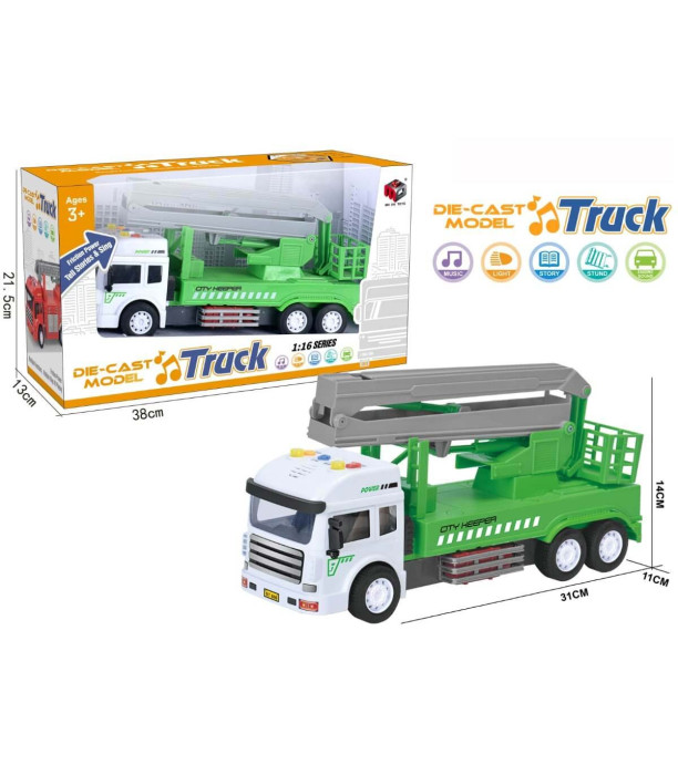 CHILDREN'S TRUCK WITH A CRANE + SOUND IN A BOX Armtoys