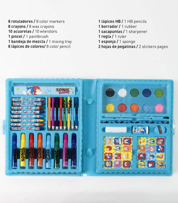 LARGE SONIC COLORING SET IN A BOX