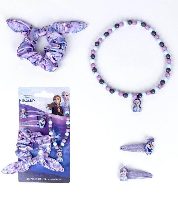 SCRUNCHIE CU 2 AGRAFE ȘI COLIER FROZEN