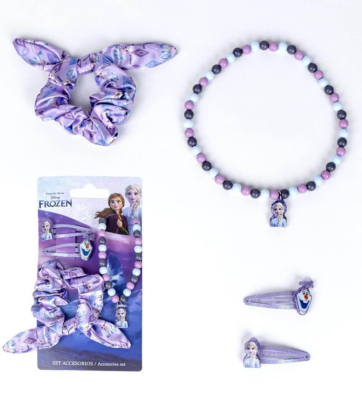 SCRUNCHIE CU 2 AGRAFE ȘI COLIER FROZEN