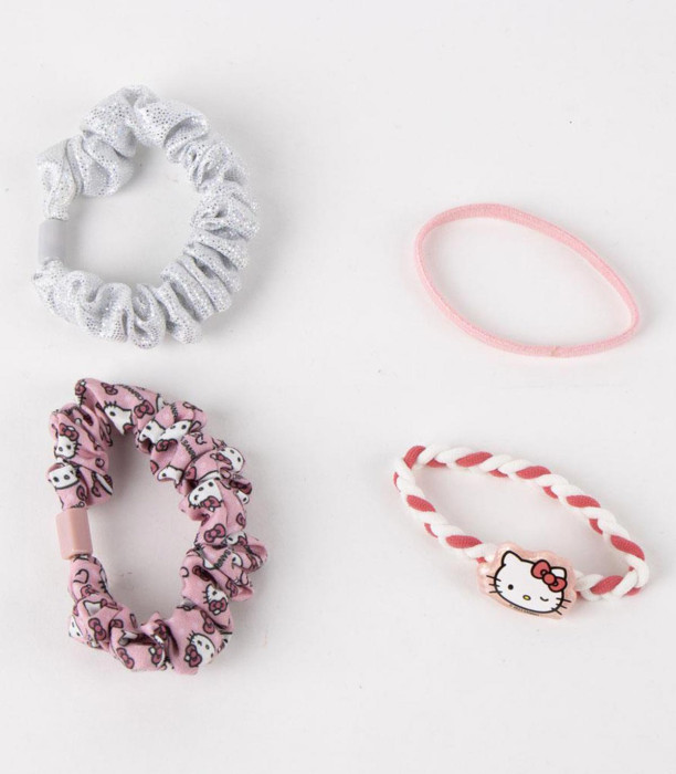 ELASTICE ȘI AGRAFE 8 BUCĂȚI PE CARTON HELLO KITTY