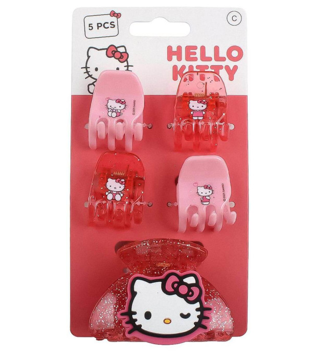 AGRAFE DE PĂR 5 BUCĂȚI PE CARTON HELLO KITTY