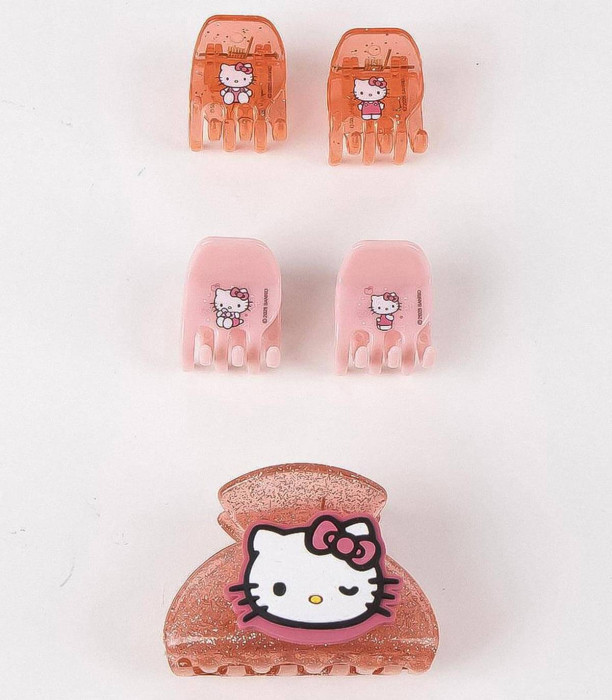 HAIR CLIPS 5 PCS ON CARD HELLO KITTY