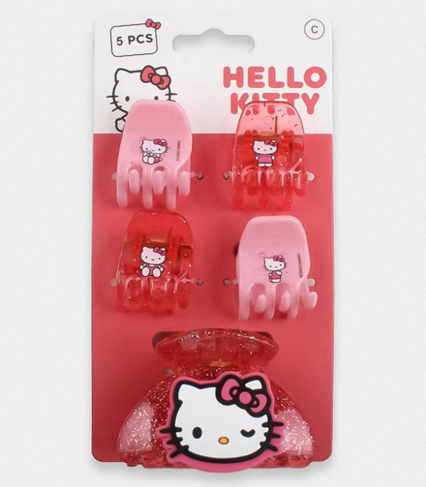 AGRAFE DE PĂR 5 BUCĂȚI PE CARTON HELLO KITTY