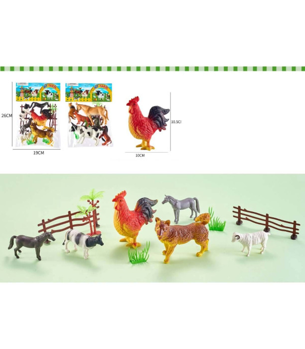 SET DE ANIMALE DE COMPANIE PENTRU JOACĂ 6 BUC. CU ZARDA ÎN PACHET