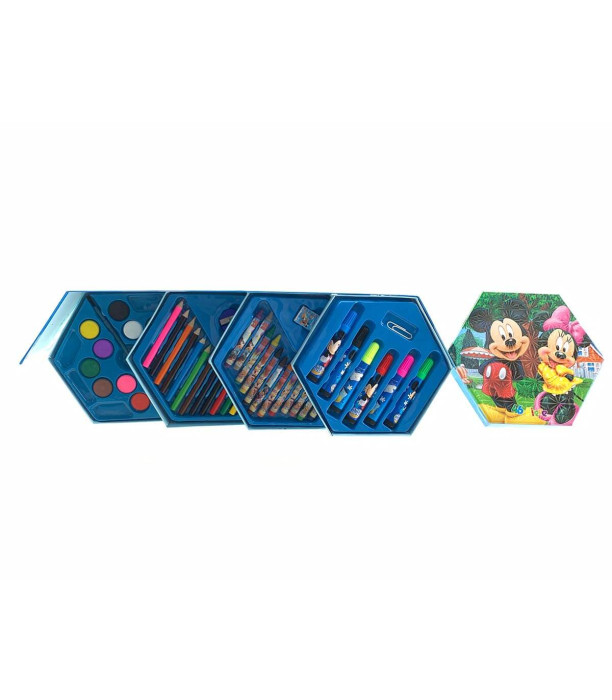 Set de desen cu 4 etaje, 46 piese, șoricel