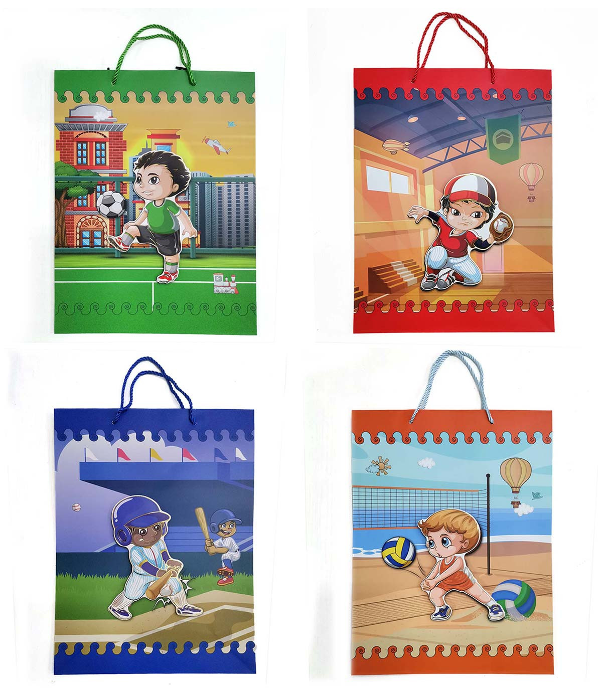 PUNGĂ CADOU 3D SPORTIVI 40x30 CM 4 TIPURI