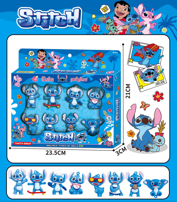 STITCH FIGURINES 8 PIECES IN A BOX