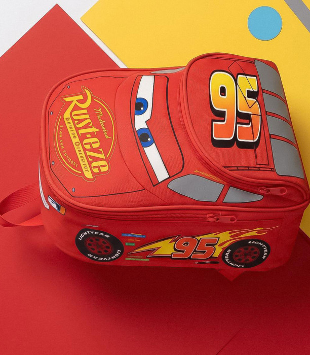CHILDREN'S BACKPACK WITH FRONT POCKET CARS