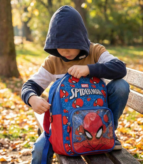 RUCSAC PENTRU COPII CU BUZUNAR FRONTAL SPIDERMAN